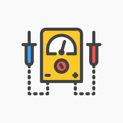 Design Illustration graphic of Voltage Meter icon with colored outline style. Suitable for UI, mobile design, web design, etc.