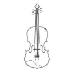 Fototapeta premium Minimalist Violin Outline: Musical Instrument for Coloring Books and Design Projects