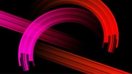 Red and pink abstract lines on a black background. Suitable for vibrant backgrounds or artistic design projects that need a bold pop of color.