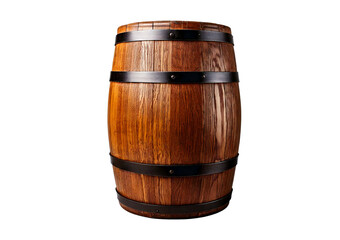 Obraz premium Authentic wooden barrel isolated on transparent or white background