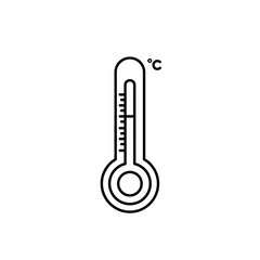 Thermometer Icon with Celsius Symbol for Temperature Measurement Applications