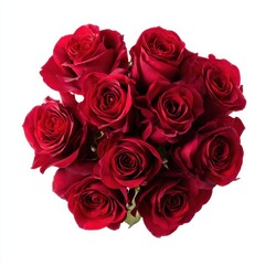 Obraz premium Vibrant and Elegant Red Roses Bouquet for Celebrations, Romantic Occasions, and Special Events with Lush Greenery and Stunning Petals Display