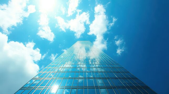 Modern architecture gazing towards aspirations a glass skyscrape