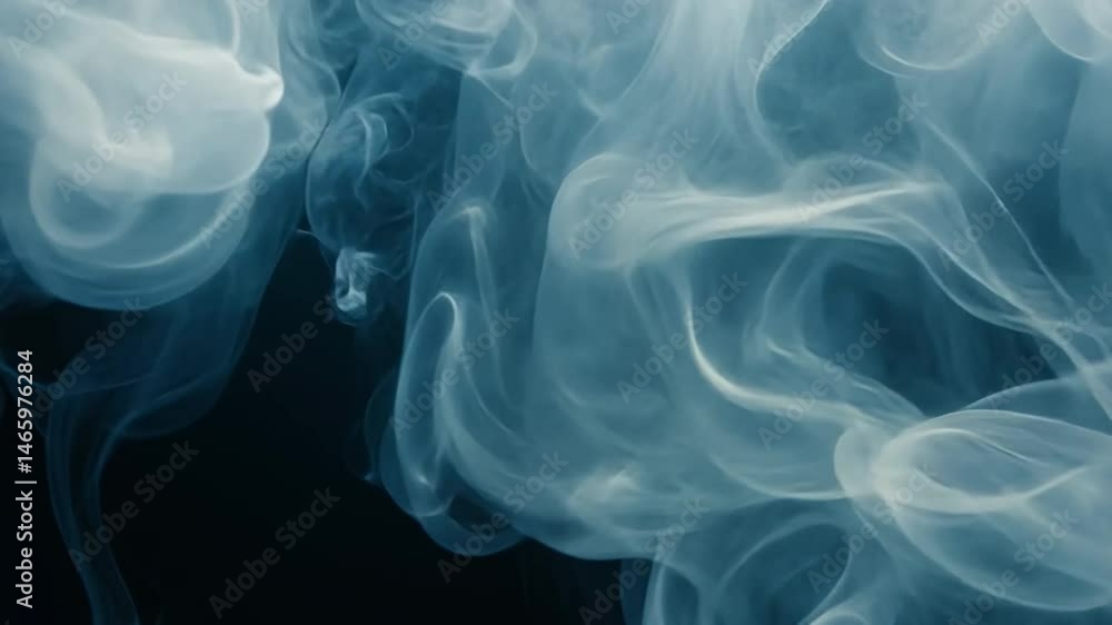Aufkleber translucent smoke swirls against dark background, creating ethereal and calming atmosphere with deli