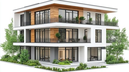 Fototapeta premium Modern architecture beautiful family house exterior design with 
