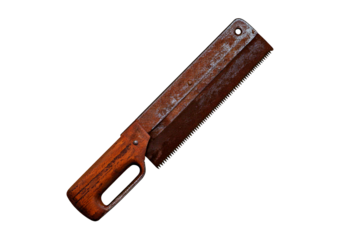 Rusty metal hand saw- Rusty metal hand saw isolated on transparent or white background
