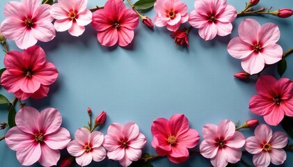 Delicate blossoms arranged in a symmetrical square tile, symmetry, color