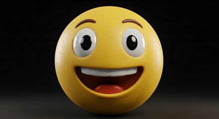 Fototapeta premium Happy Emoji Character with Smiling Expression