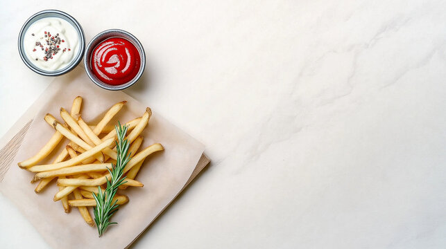 Delicious French Fries with Dipping Sauces for National French Fry Day Celebration