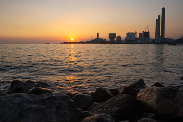 Beautiful sunset at Lamma Island, Hong Kong