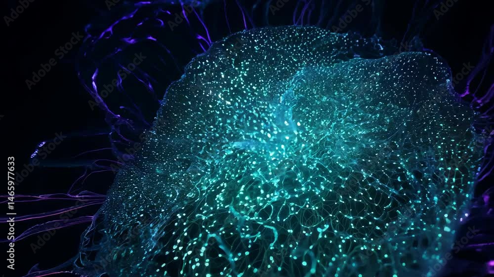 Poster abstract glowing neural network simulation visuals 4k.