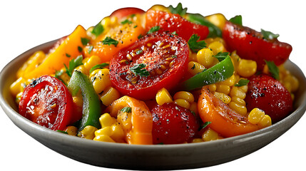 Roasted Corn and Tomato Salad in Bowl