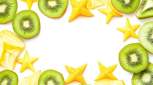 Fresh fruit slices arranged in a frame (1)