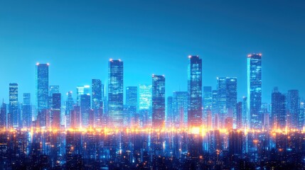 Futuristic cityscapes light emitting diode abstract visualizatio