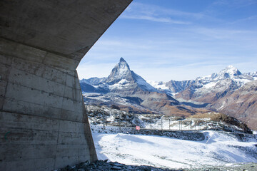 Beautiful landscape at Gornergrat, Zermatt, Switzerland. Looking to Matterhorn from Gornergrat.
