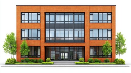 Modern architecture brick building facade with nature concept fo