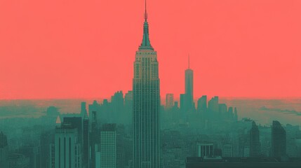 Manhattan cityscape urban panorama new york landmark historic bu