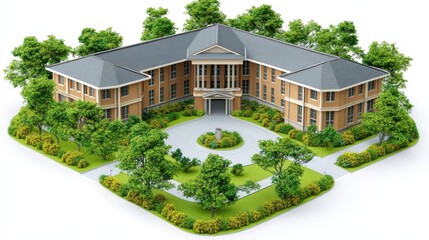 Miniature Grand Residence Surrounded by Lush Landscaping Perfect