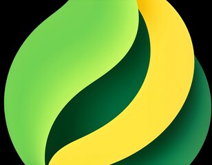 Abstract Green and Yellow Leaf Logo