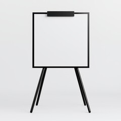 Minimalist Black Framed Empty Board on Stand for Creative Display
