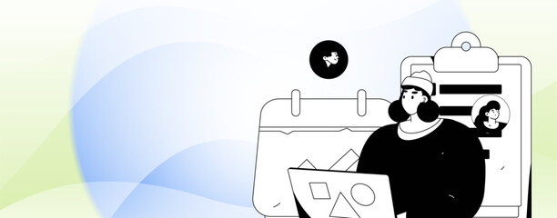 Personnel doing job interview flat vector concept operation hand drawn illustration
