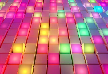 Illuminated 3D Cube Grid
