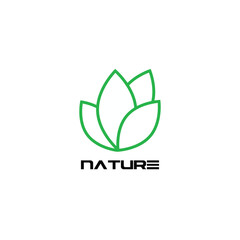 Nature Leaf Line Art Logo Design for Eco Friendly Branding