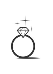 Diamond Ring Icon Vector Design
