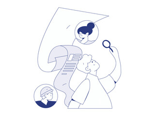 Personnel doing job interview flat vector concept operation hand drawn illustration
