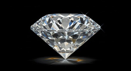 Diamond on Black Background