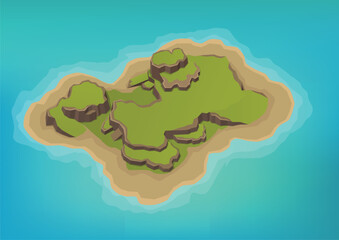 Beautiful isometric nature island