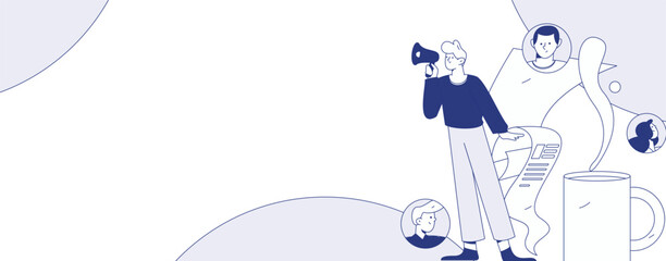 Personnel doing job interview flat vector concept operation hand drawn illustration
