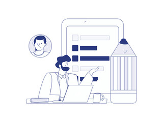 Personnel doing job interview flat vector concept operation hand drawn illustration
