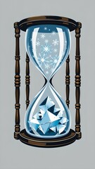  Seasonal Passage: Hourglass with Snowflakes and Ice Cubes
Concept of time, seasons, transformation
