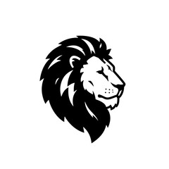 Lion Head Logo - Black and White Animal Icon