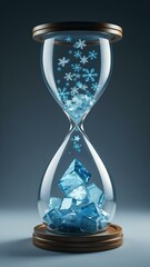  Seasonal Passage: Hourglass with Snowflakes and Ice Cubes
Concept of time, seasons, transformation