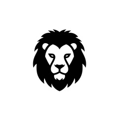 Majestic Lion Head: Bold Black and White Icon
