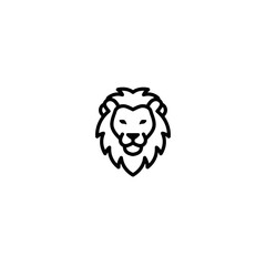 Lion Head Minimalist Icon: Bold and Regal Emblem