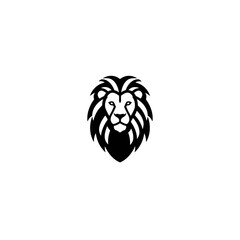 Bold Lion Head: Minimalist Vector Illustration