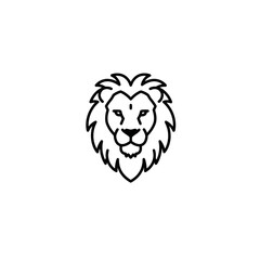 Minimalist Lion Head Outline - Vector Illustration