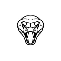 Minimalist Snake Head Illustration for Tattoo Design