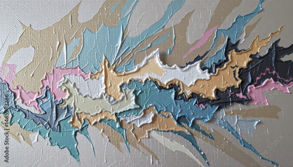 Poster abstract textured artwork with vibrant colors and dynamic lines.