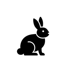 Rabbit Silhouette: Minimalist Animal Icon for Design