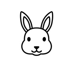 Minimalist Rabbit Head Outline - Vector Illustration