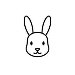 Minimalist Rabbit Head Icon - Clean Vector Illustration