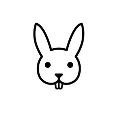 Minimalist Rabbit Icon: Easter Bunny Vector Illustration
