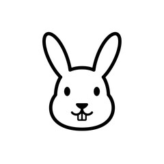 Minimalist Rabbit Head Icon - Line Art