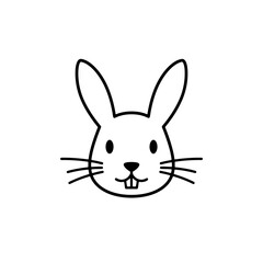 Minimalist Rabbit Head Vector Illustration