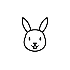 Minimalist Rabbit Head Line Art, Simple Animal Icon