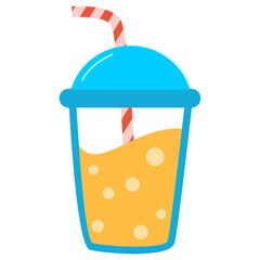 refreshing cold drink with straw